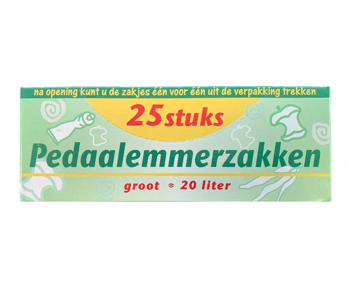 Pedaalemmerzakken HDPE 44x56cm 20L Rol 25 zak