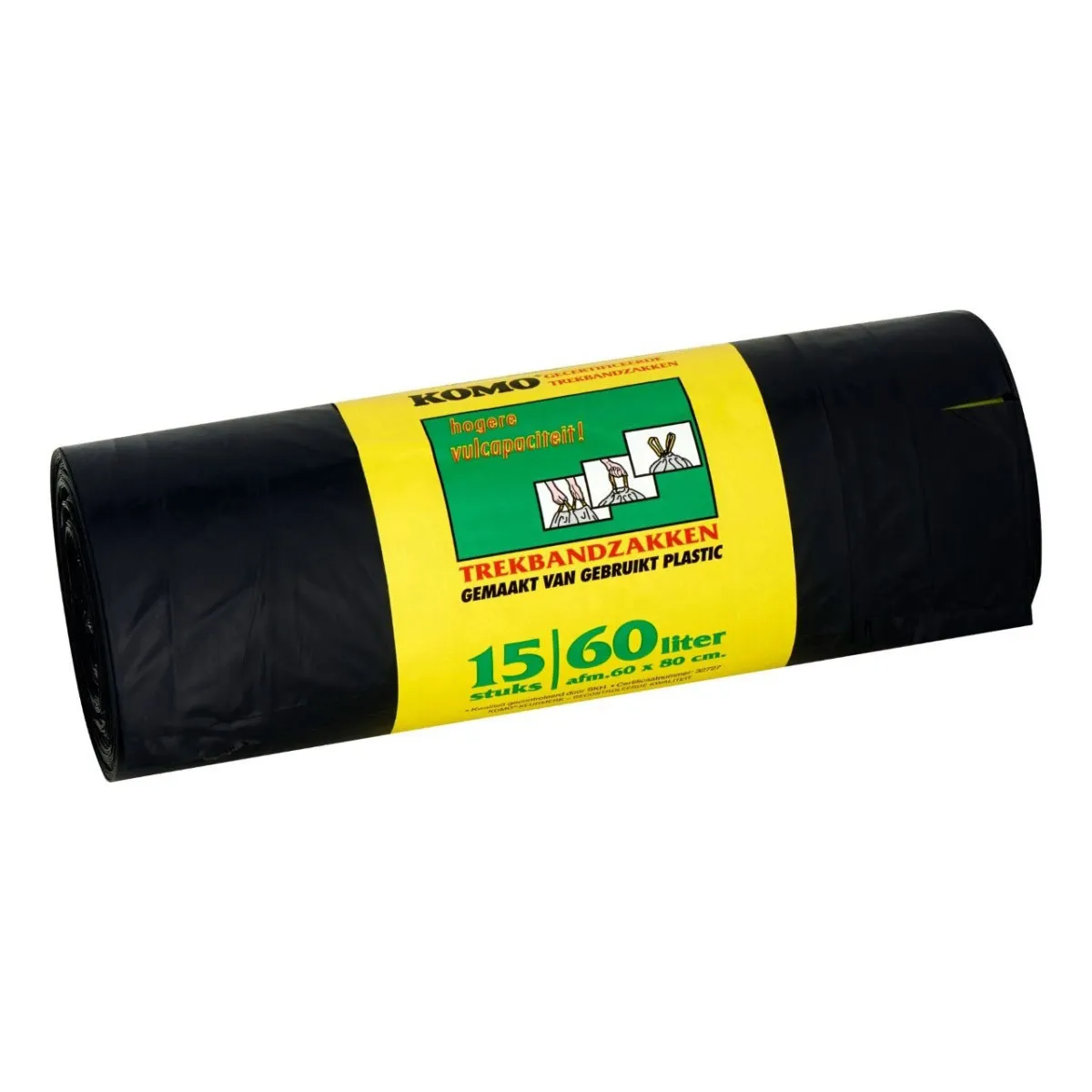 Komo Huisvuilzak 60L + Trekband 15st