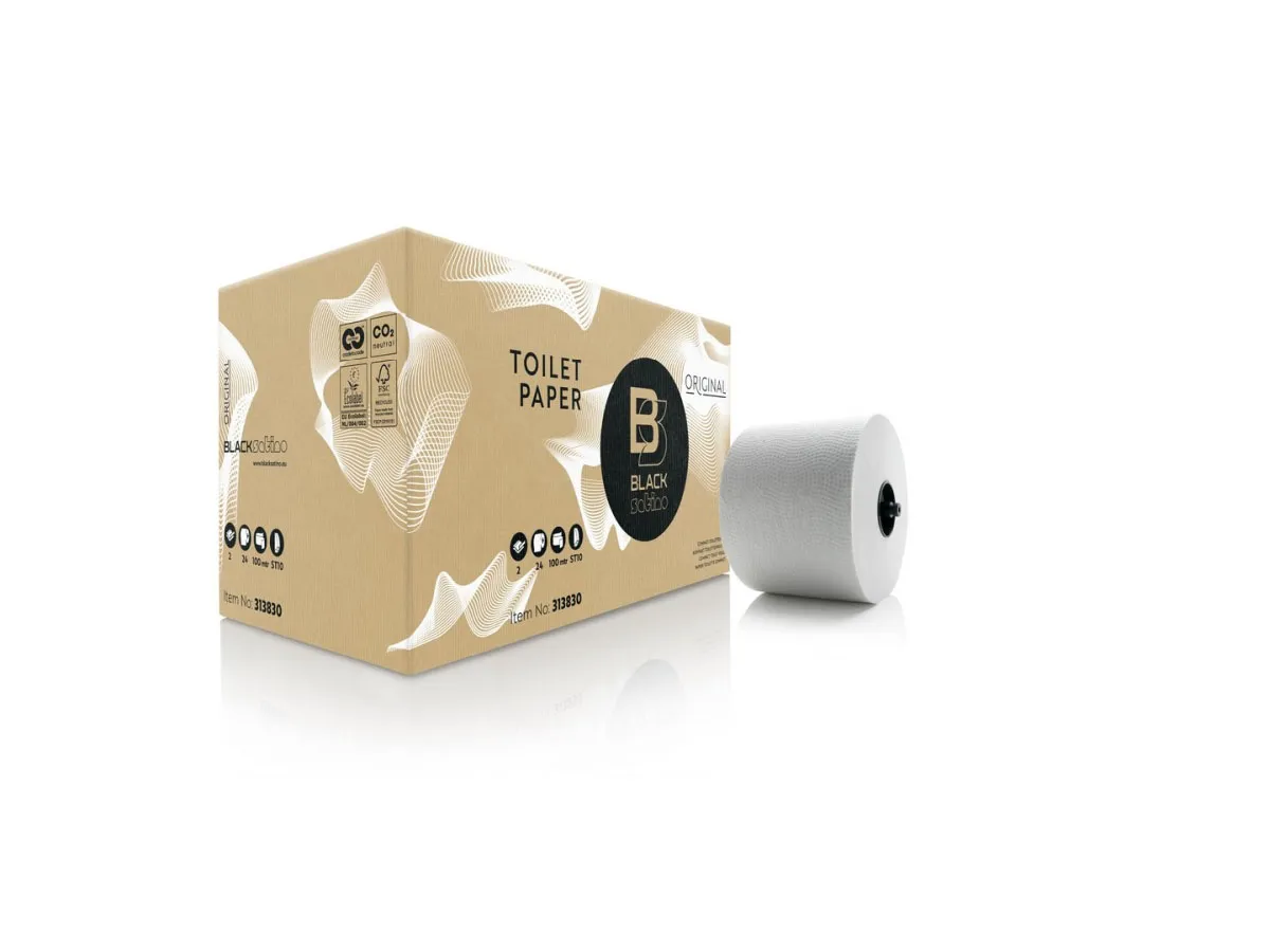 BlackSatino ST10 Toiletpapier Wit 2-laags 100m systeemrol