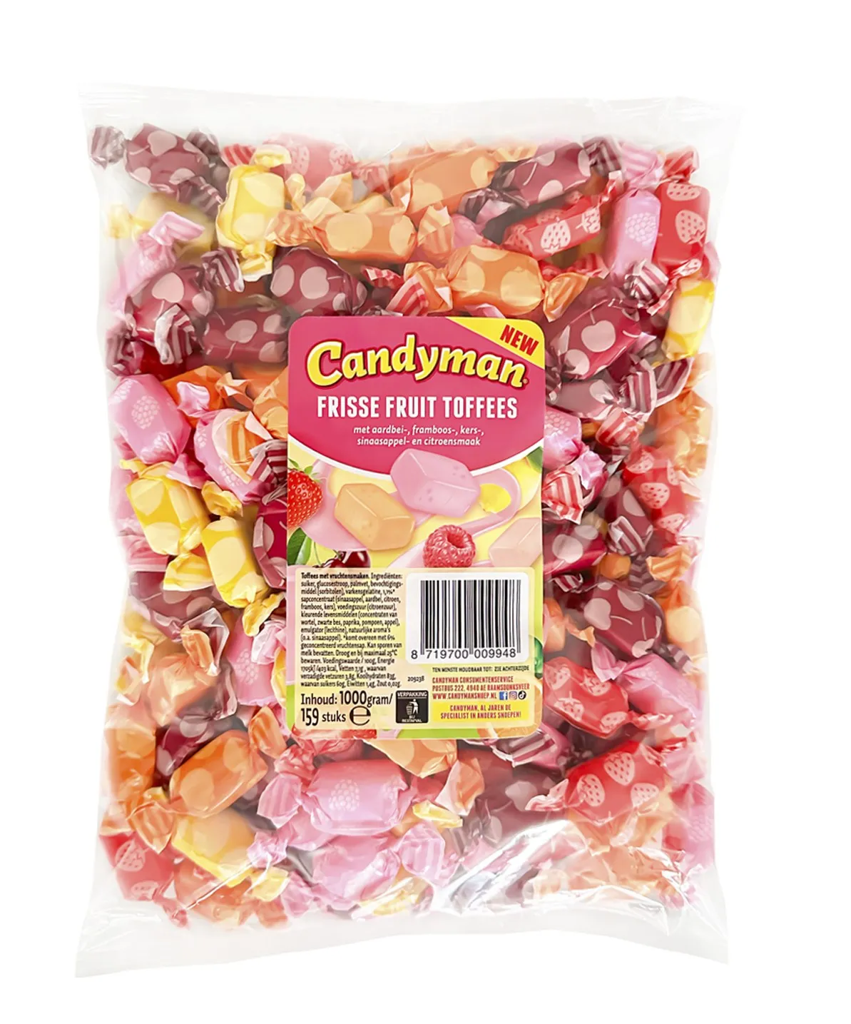 Candyman Frisse Fruit Toffees zak 1kg