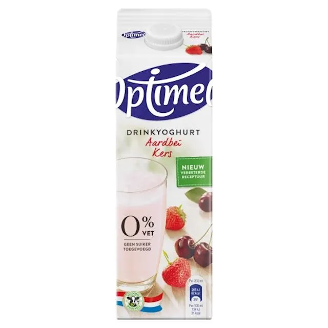 Optimel Drinkyogurt Aardbei Kers pak 1ltr