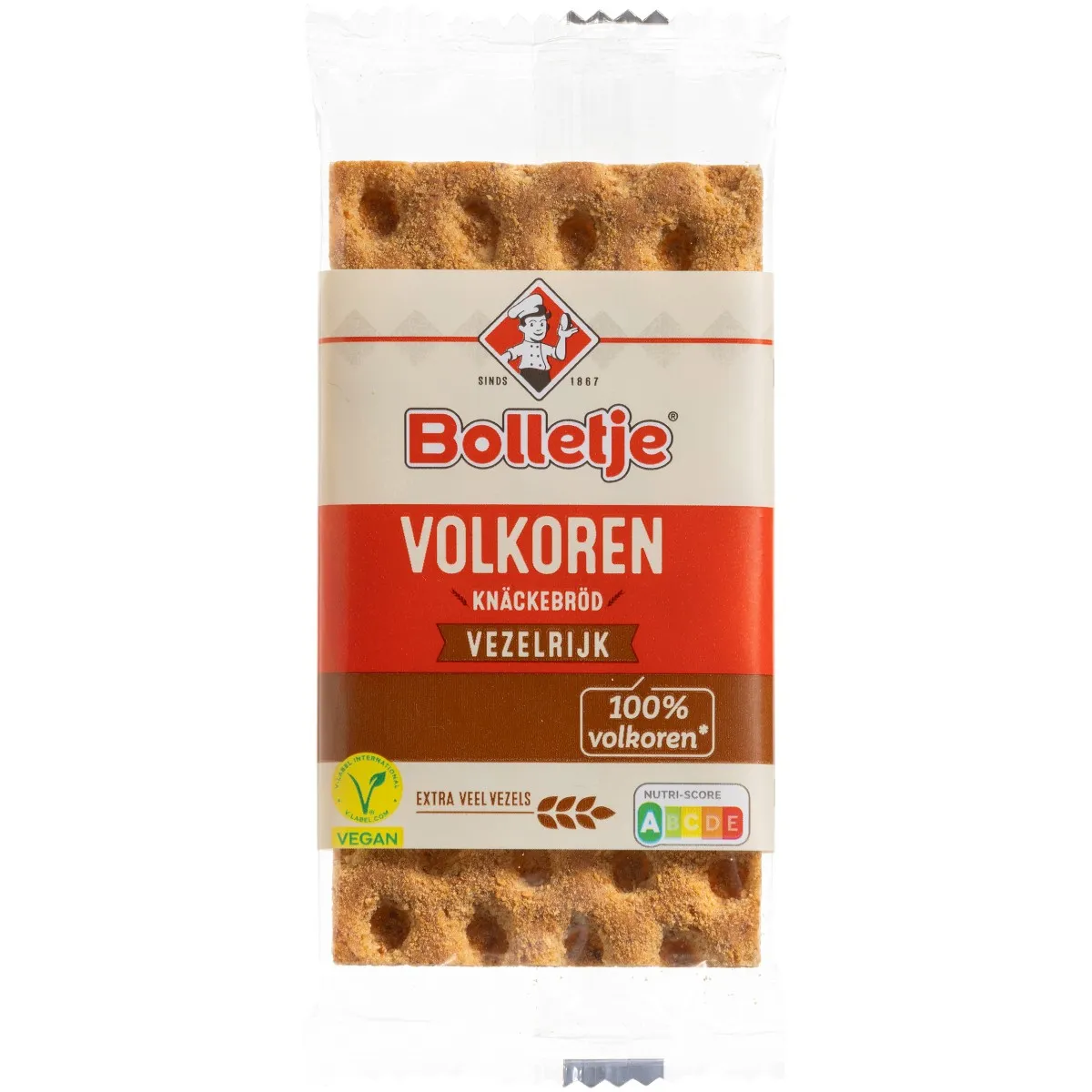 Bolletje Knackerbrod Volkoren per stuk verpakt 15gr