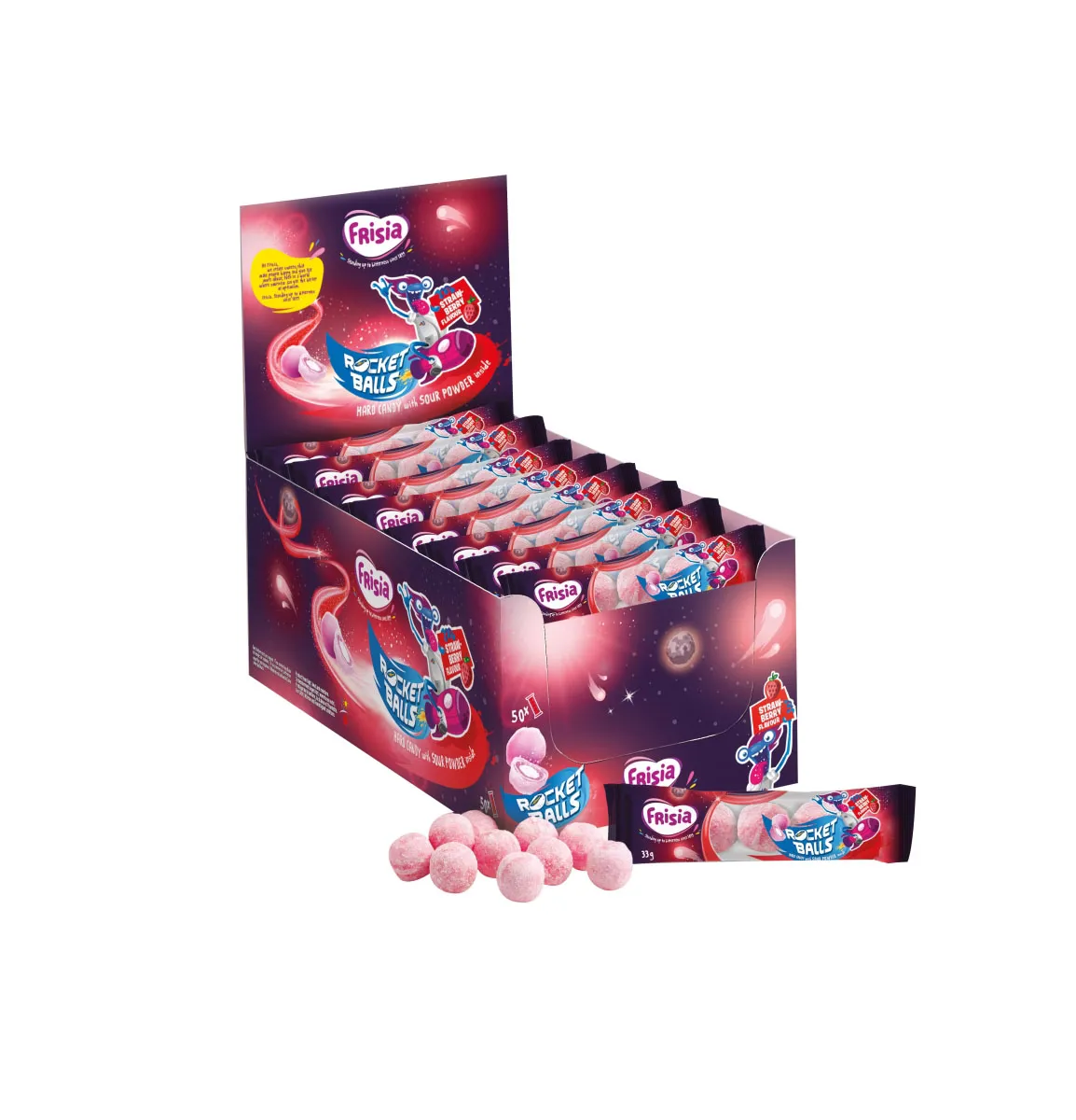 Frisia Rocket Balls Aardbei 5-pack 36gr