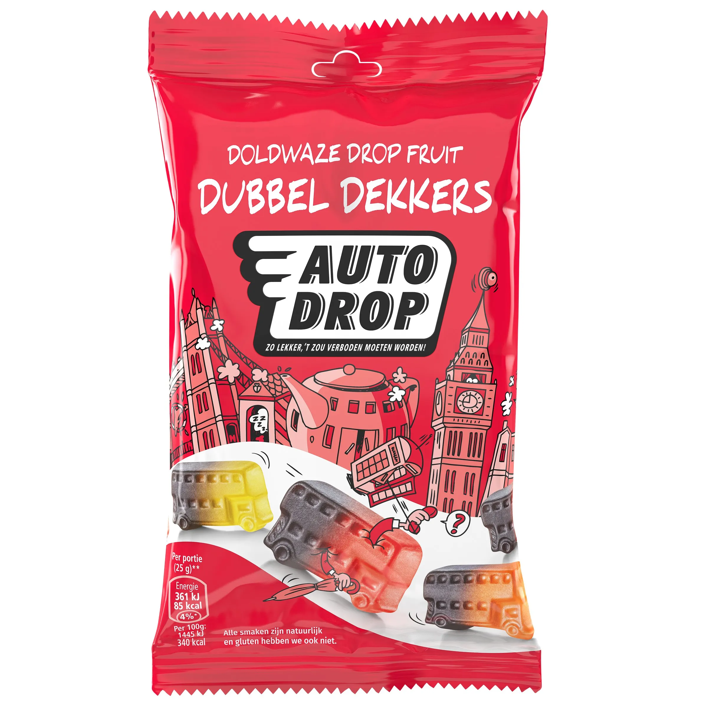 Autodrop Dubbeldekkers zakje 85gr
