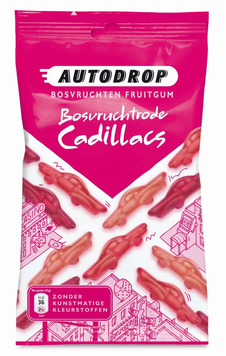 Autodrop Rode Cadillacs zakje 85gr