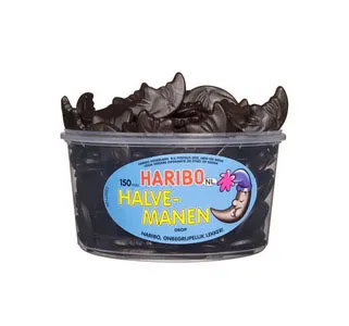 Haribo Drop Halve Manen (Veggie) silo