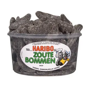 Haribo Drop Zoute Bommen (Veggie) silo