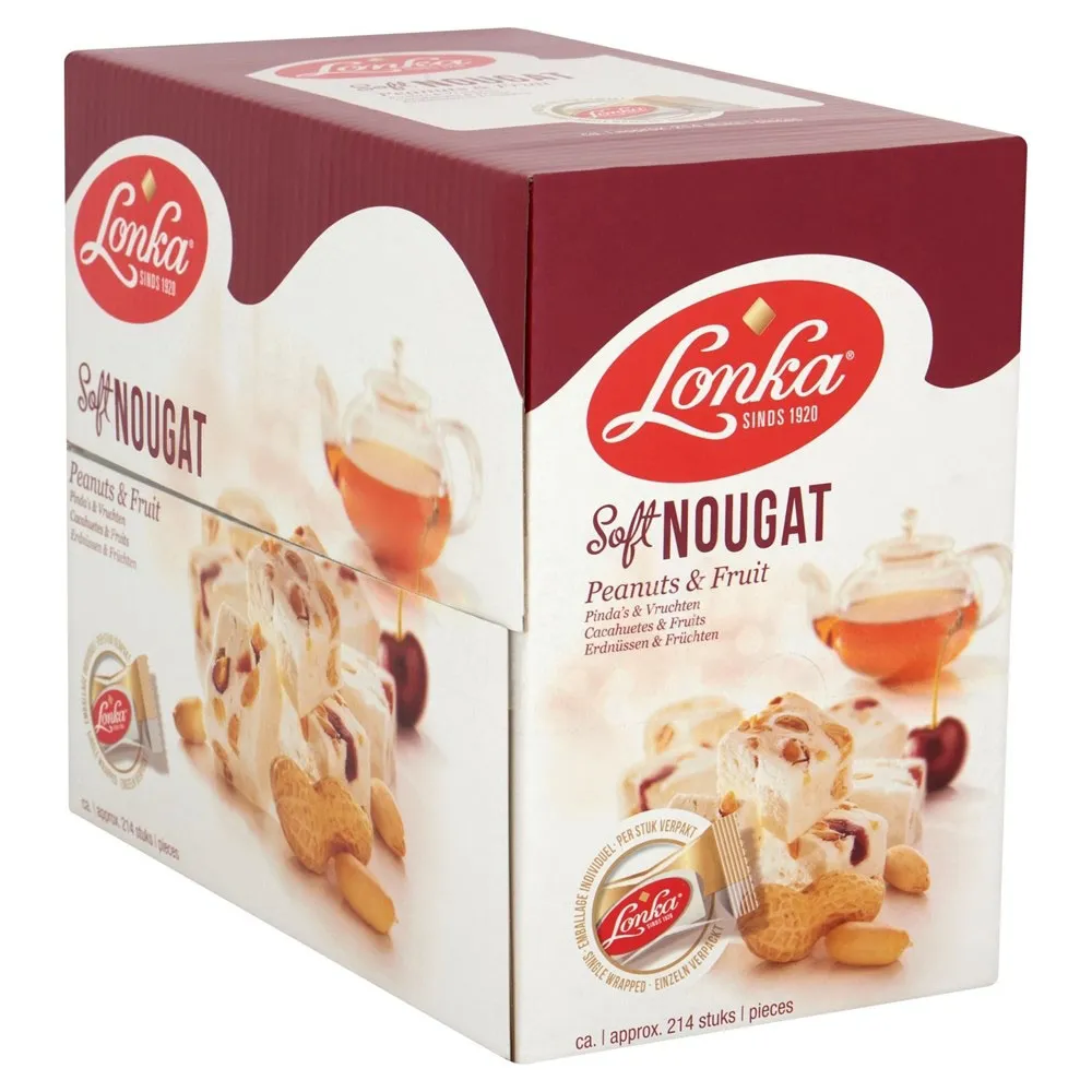 Lonka Nougat Pinda Vrucht per stuk verpakt 12gr