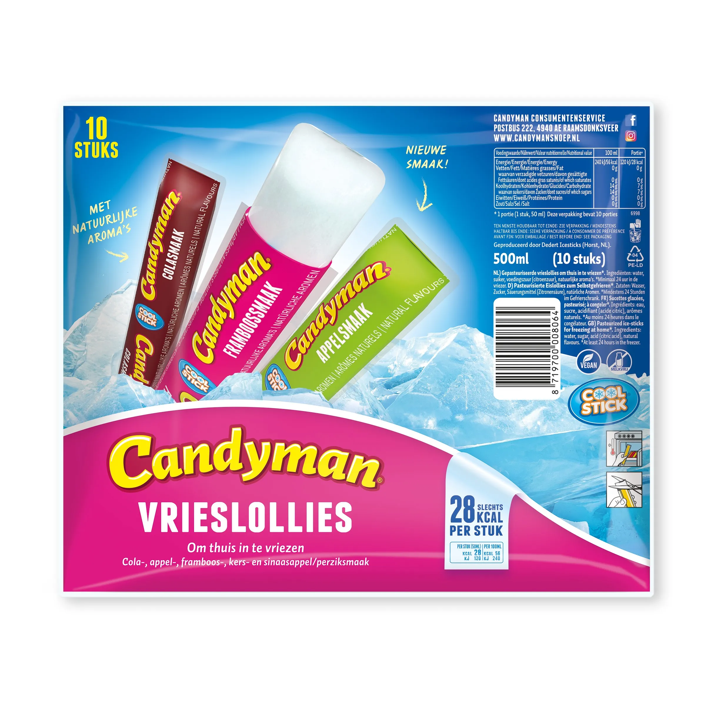 Candyman Vrieslollies 28 kcal 50ml 10st
