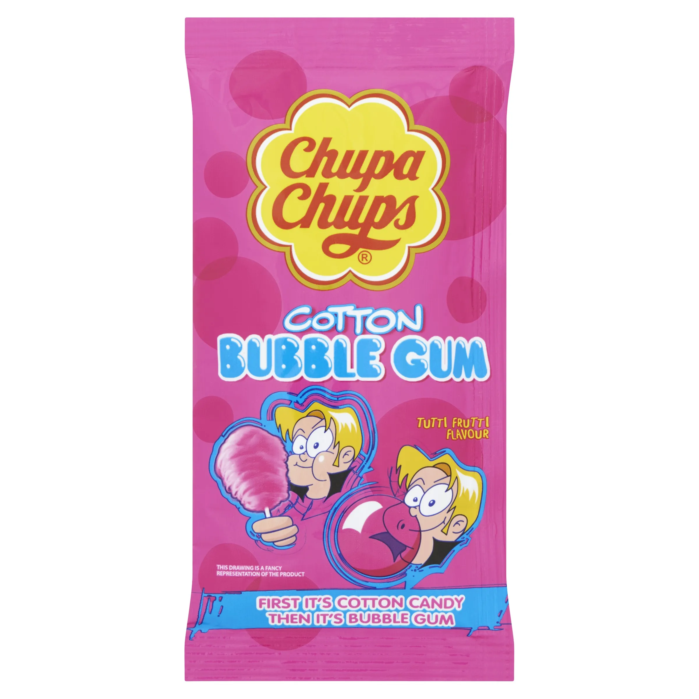 Chupa Chups Cotton Candy Bubble Gum Tuttifrutti 11gr