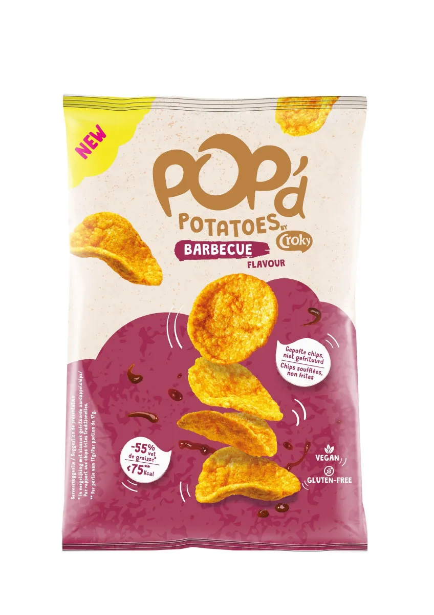 Croky Pop'd Potatoes Barbecue zakje 17gr *<75kcal*