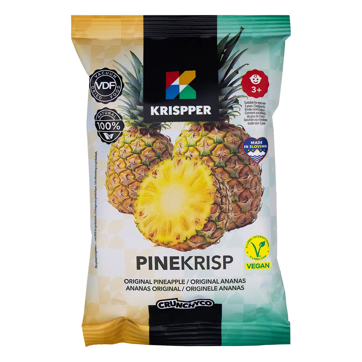 Krispper Fruitchips Ananas zakje 19gr <75kcal