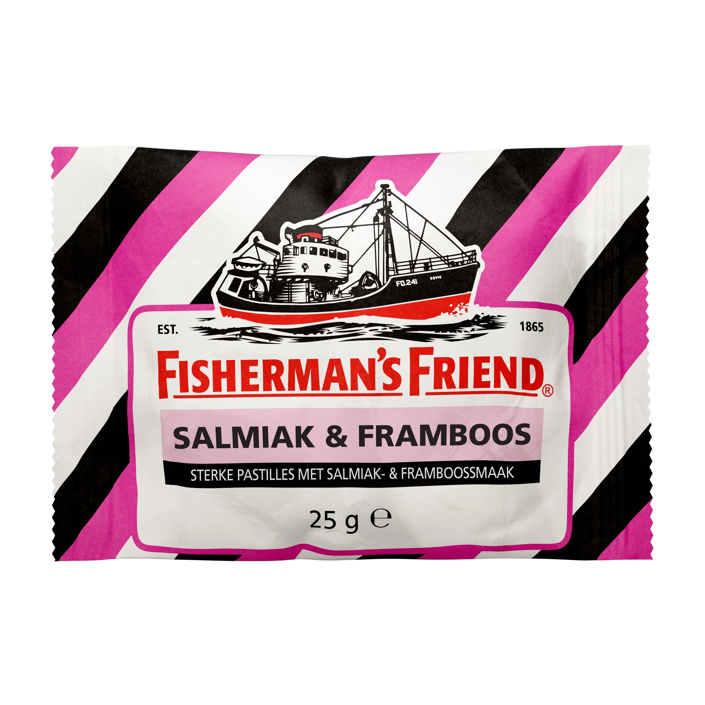 Fisherman's Friend Salmiak & Framboos zakje 25g (Zwart/Roze)