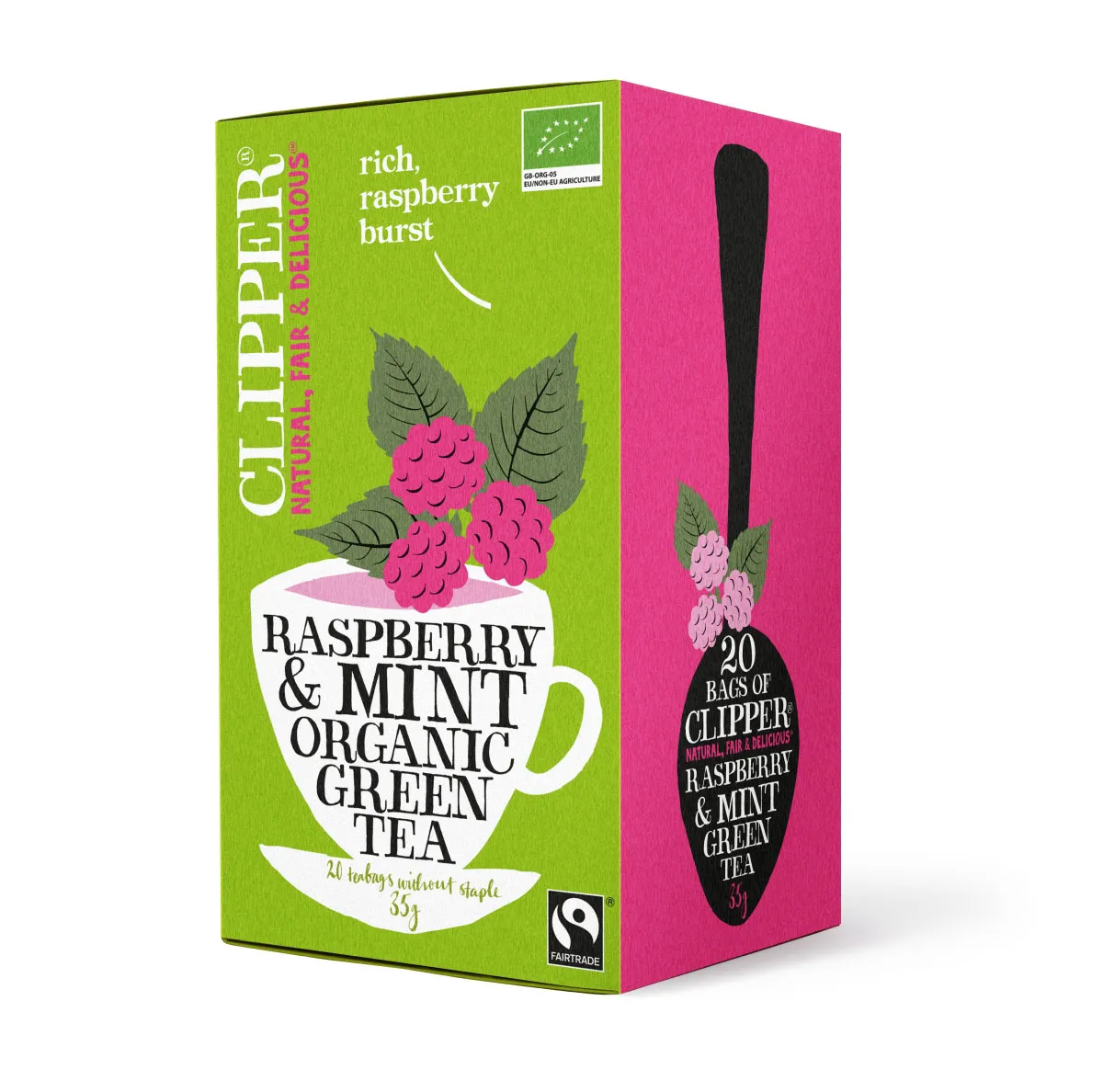 Clipper Green Tea Raspberry & Mint (BIO) doosje 20st