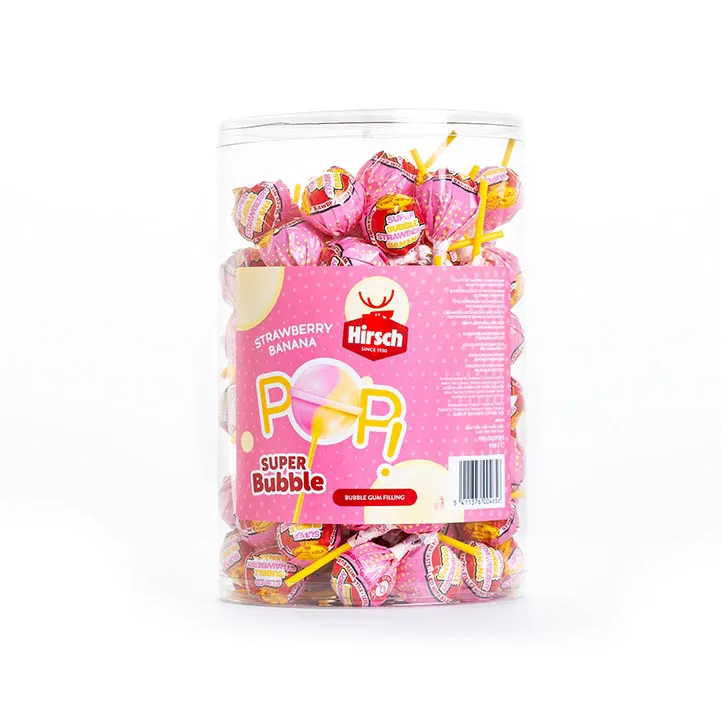 Hirsch Super Bubble Lolly Strawberry/Banana silo 17gr
