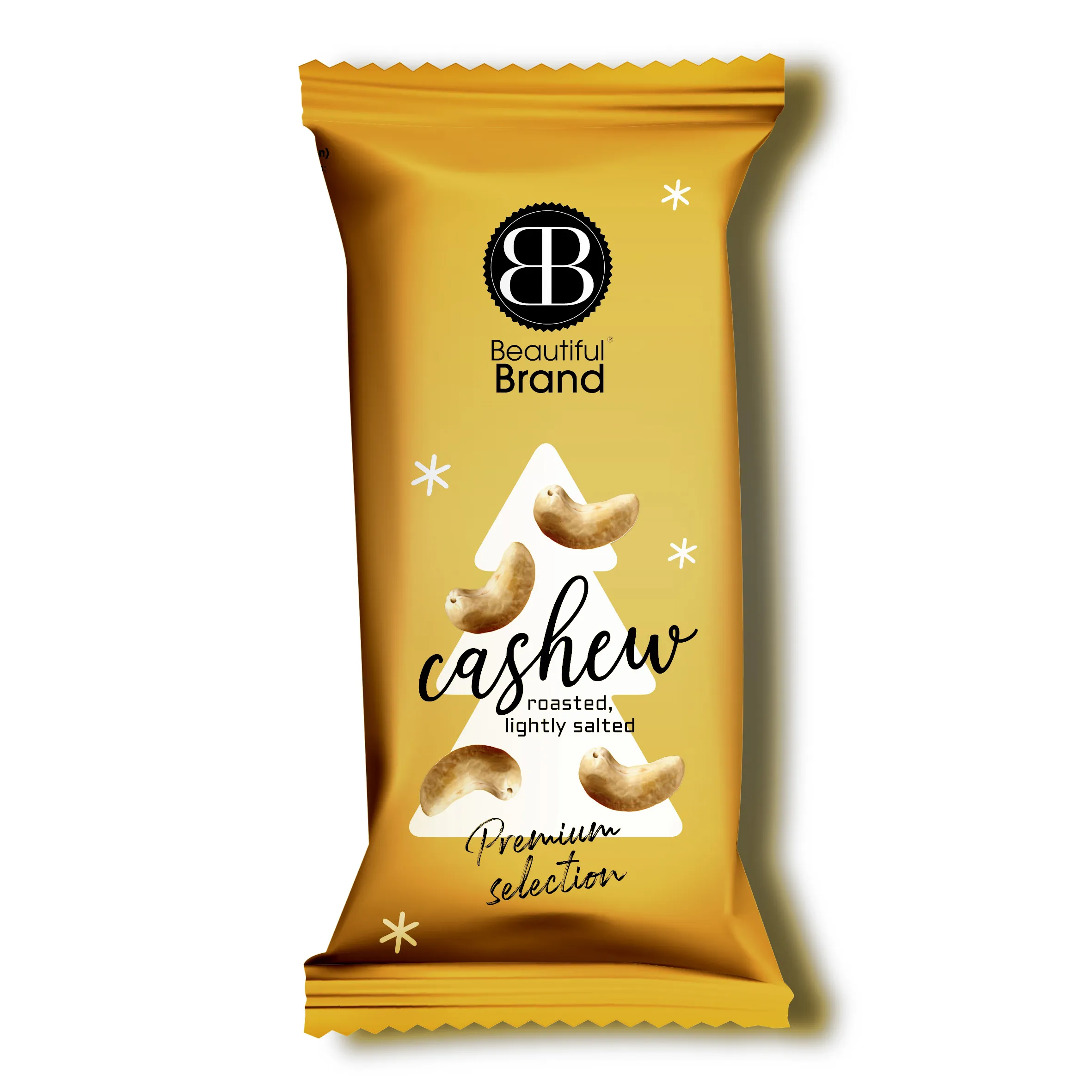 Beautiful Nuts Cashew zakje 40gr Goud