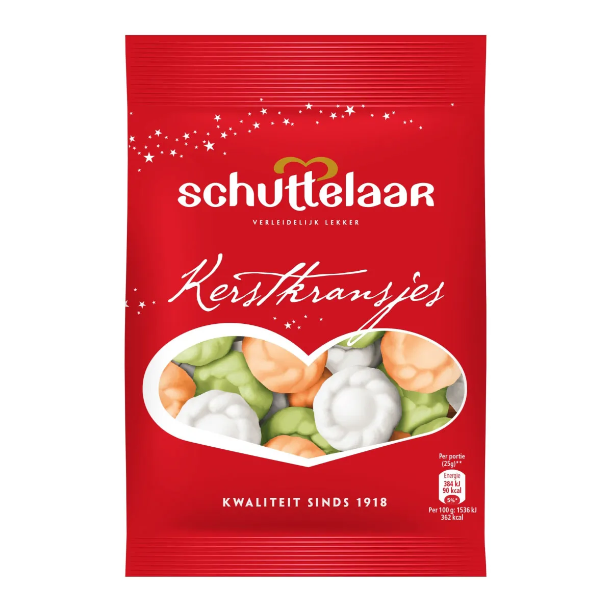 Schuttelaar Kerstkransjes Rood/Wit zakje 80gr