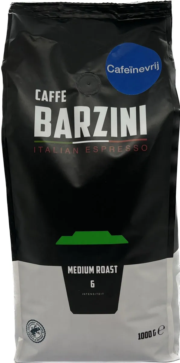 Barzini Decaf Medium Roast RFA SG Bonen zak 1kg